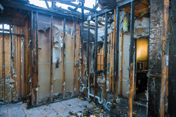 Professional Fire Damage Restoration technician working in Demarest, NJ